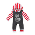 Baby Boy Hooded Romper Gray Red White Winter Clothes
