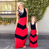 Mommy and me family matching mother daughter dresses clothes striped mom dress kids child outfits mum sister baby girl maxi dress