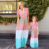 Mommy and me family matching mother daughter dresses clothes striped mom dress kids child outfits mum sister baby girl maxi dress