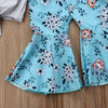 Baby and Toddler Girl Paris Shirt and Floral Flare Bell Bottom Pant Set Trendy