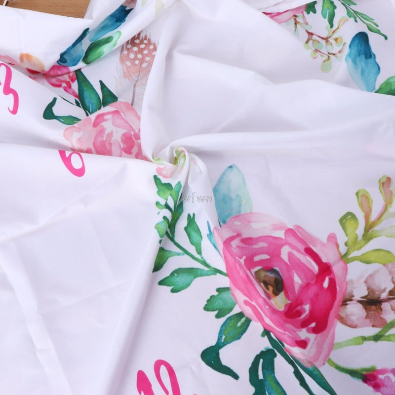 Baby Girl Milestone Blanket Watercolor Floral Design Boho baby Shower ...