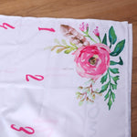 Baby Girl Milestone Blanket Watercolor Floral Design Boho baby Shower Gift