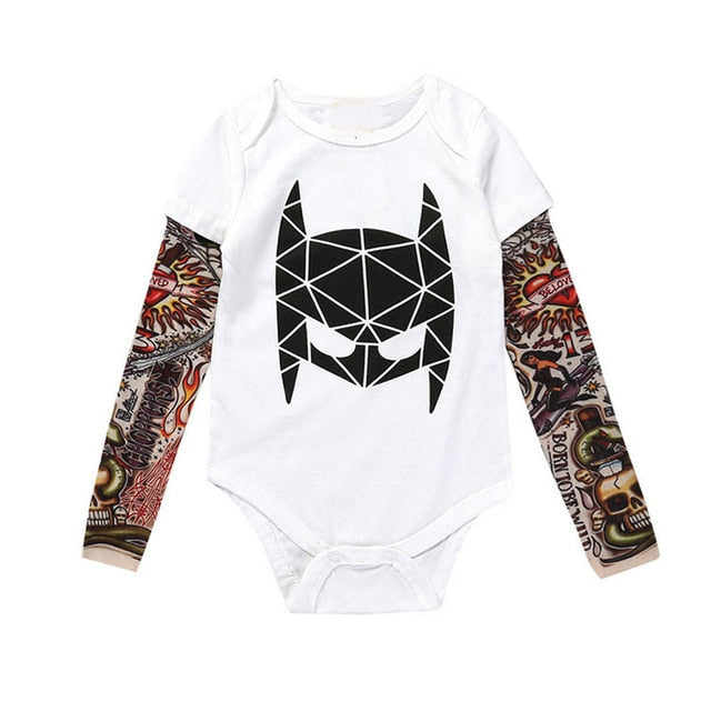 Tattoo Sleeves Baby Romper Bodysuit Outfit Punk Rock Baby Gift