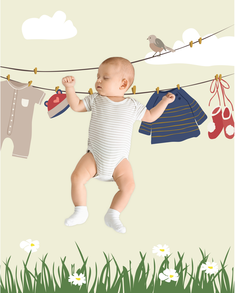 Clothes Line Baby Photo Backdrop Background Creative DIY Monthly Pictures Milestone Backdrop