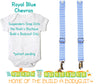 Royal Blue Chevron Noah's Boytique Bodysuit Suspenders - Snap On - Suspender Outfit - Baby Suspenders - Newborn Suspenders - Interchangeable - Noah's Boytique Suspenders - Baby Boy First Birthday Outfit