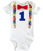 sesame street first birthday outfit boy - baby boy elmo party - sesame street birthday outfit - boys first birthday outfit - 1st birthday sesame street shirt onesie personalized with name