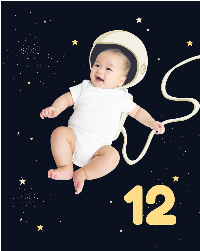 Astronaut Baby Photo Backdrop Background Space Stars Monthly Pictures Milestone Backdrop