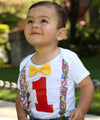Superhero Birthday Shirt - First Birthday - Second Birthday - Comic Book - Superhero First Birthday - Bow Tie and Suspenders Themes for Boys