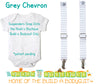 Grey Chevron Noah's Boytique Bodysuit Suspenders - Snap on Suspenders - Suspender Outfit - Baby Suspenders - Newborn Suspender - Gray - Noah's Boytique Suspenders - Baby Boy First Birthday Outfit