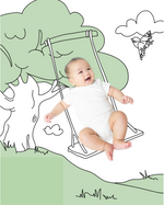 Swing Sketch Baby Photo Backdrop Photo Prop Background Monthly Pictures Milestone Backdrop