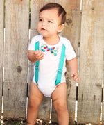Teal Blue Red Baby Boy First Birthday Outfit - Birthday Shirt - Cute First Birthday Outfits for Boys - Bow Tie and Suspenders - I'm One -1st