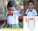 Gobble Thanksgiving Fall Turkey Noah's Boytique Bodysuit Suspenders - Snap On - Suspender Outfit - Baby Suspenders - Newborn - Interchangeable - Outfit 