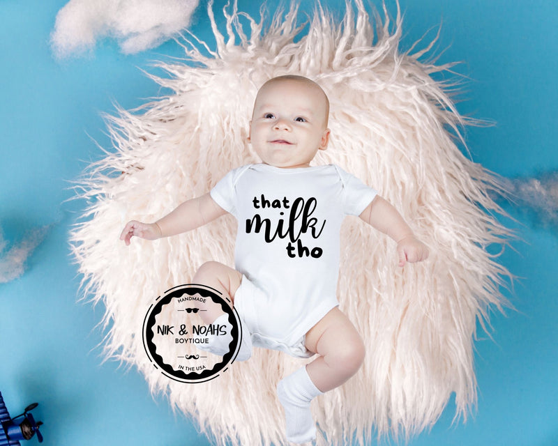 Funny Baby Boy Onesie That Milk Tho with Aqua Blue Bow Tie. Cute Baby Shower Gift for Baby Boy. Baby Boy Shirts with Cute Sayings  Cute Baby Boy Clothes Nik and Noah's Boytique, Newborn Boy Outfits with Bow Ties