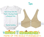 Tan Baby Vest - Baby Tuxedo Vest - Baby Boy Wedding Vest - Baby Boy Birthday Vest - Baby Vest Bodysuit